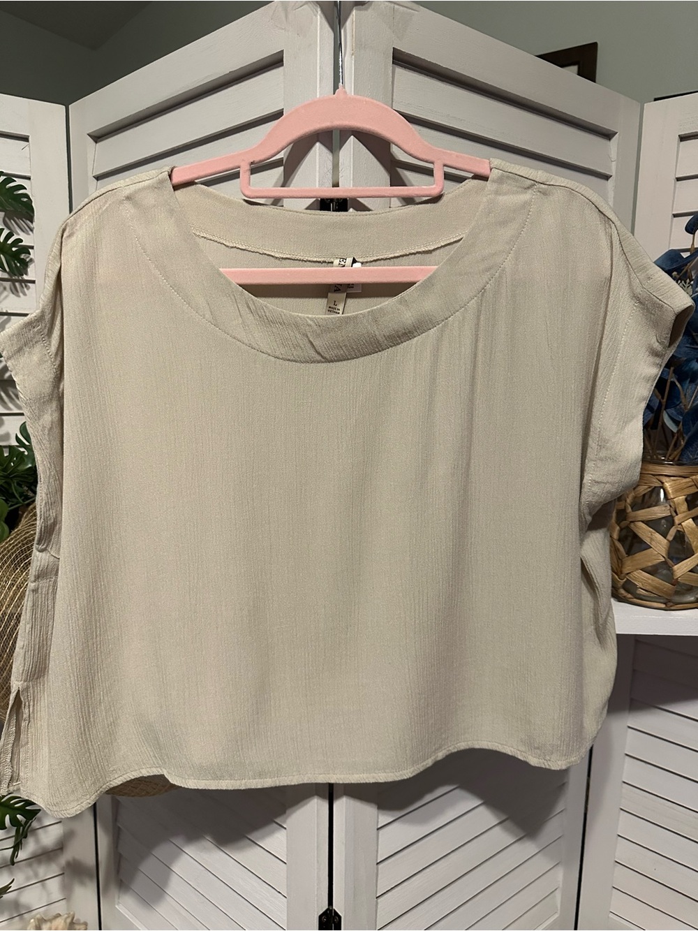 Zenana Two-Piece Flowy Maxi Set in Light Beige - Picture 3 of 6
